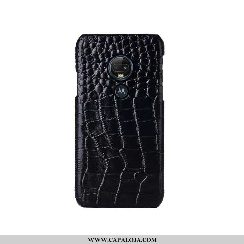 Capas Moto G7 Plus Estilosas Antiqueda Masculino Couro Genuíno Preto, Capa Moto G7 Plus Luxo Baratos