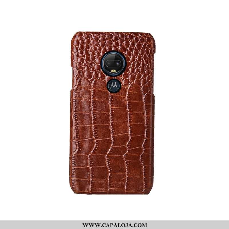 Capas Moto G7 Plus Estilosas Antiqueda Masculino Couro Genuíno Preto, Capa Moto G7 Plus Luxo Baratos