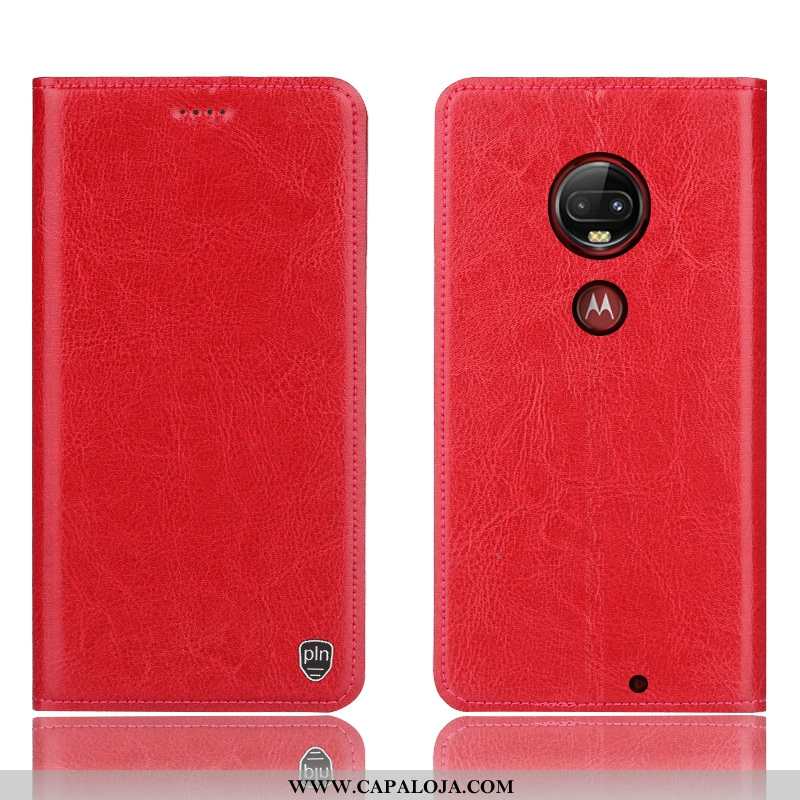 Capas Moto G7 Plus Protetoras Antiqueda Cover Completa Vermelho, Capa Moto G7 Plus Couro Legitimo Co