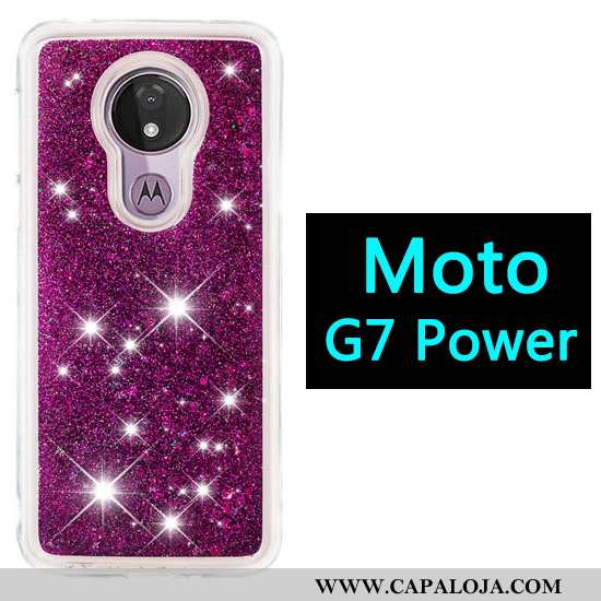 Capas Moto G7 Power Desenho Animado Cases Antiqueda Roxo, Capa Moto G7 Power Roxa Baratas