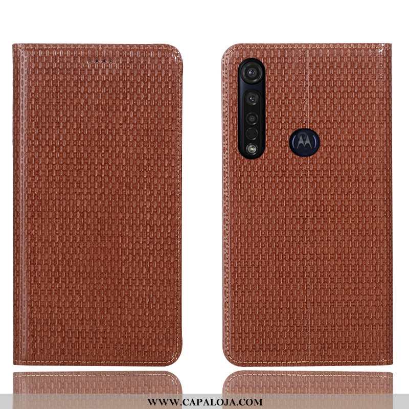 Capas Moto G8 Plus Couro Legitimo Cover Preto Cases, Capa Moto G8 Plus Protetoras Barato