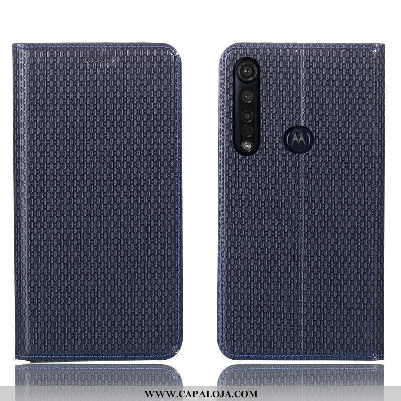 Capas Moto G8 Plus Couro Legitimo Cover Preto Cases, Capa Moto G8 Plus Protetoras Barato