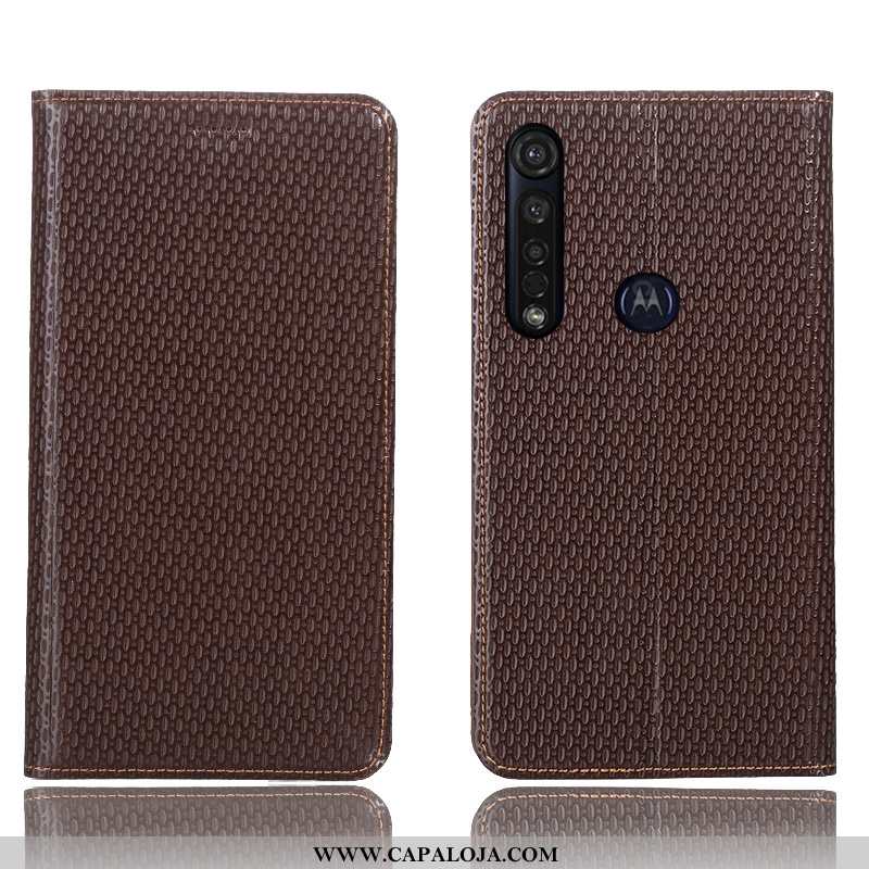 Capas Moto G8 Plus Couro Legitimo Cover Preto Cases, Capa Moto G8 Plus Protetoras Barato