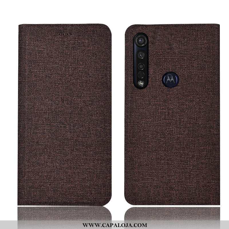 Capas Moto G8 Plus Protetoras Cases Telemóvel Cinza, Capa Moto G8 Plus Linho Baratas