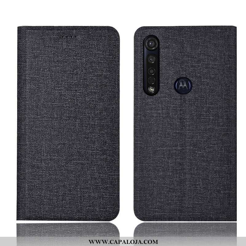 Capas Moto G8 Plus Protetoras Cases Telemóvel Cinza, Capa Moto G8 Plus Linho Baratas