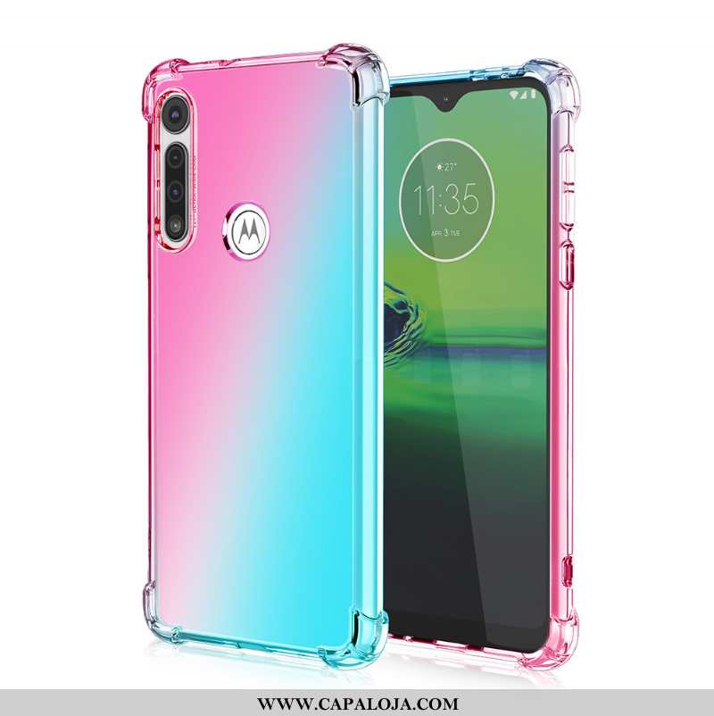 Capas Moto G8 Power Lite Antiqueda Telemóvel Rosa, Capa Moto G8 Power Lite Gradiente Barato