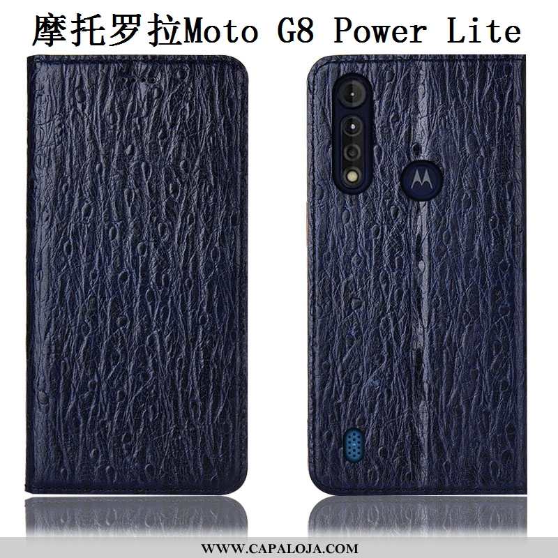 Capas Moto G8 Power Lite Couro Genuíno Antiqueda Vermelha Telemóvel Vermelho, Capa Moto G8 Power Lit