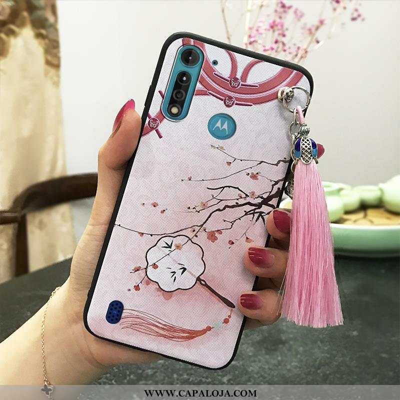 Capas Moto G8 Power Lite Silicone Soft Cases Feminino Rosa, Capa Moto G8 Power Lite Vintage Barato