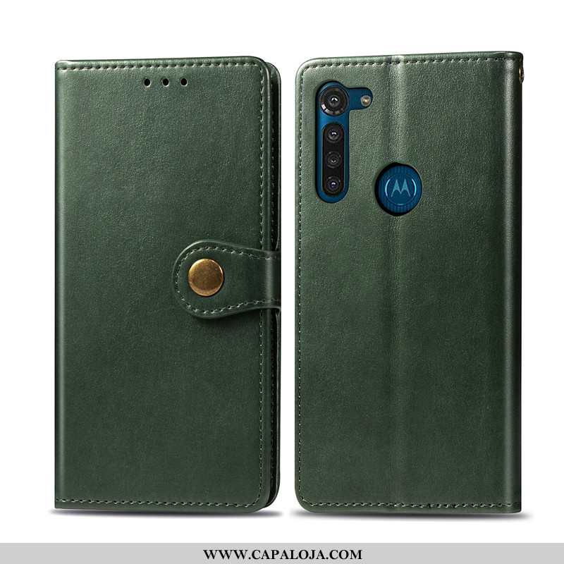 Capas Moto G8 Power Protetoras Simples Cases Couro Verde, Capa Moto G8 Power Cordao Promoção