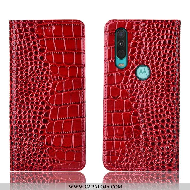 Capas Motorola One Action Couro Genuíno Antiqueda Cover Cases Castanho, Capa Motorola One Action Pro