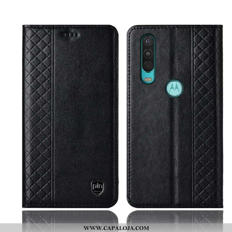 Capas Motorola One Action Couro Genuíno Antiqueda Telemóvel Castanho, Capa Motorola One Action Prote