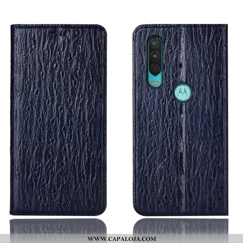 Capas Motorola One Action Couro Genuíno Antiqueda Vermelha Cover Vermelho, Capa Motorola One Action 