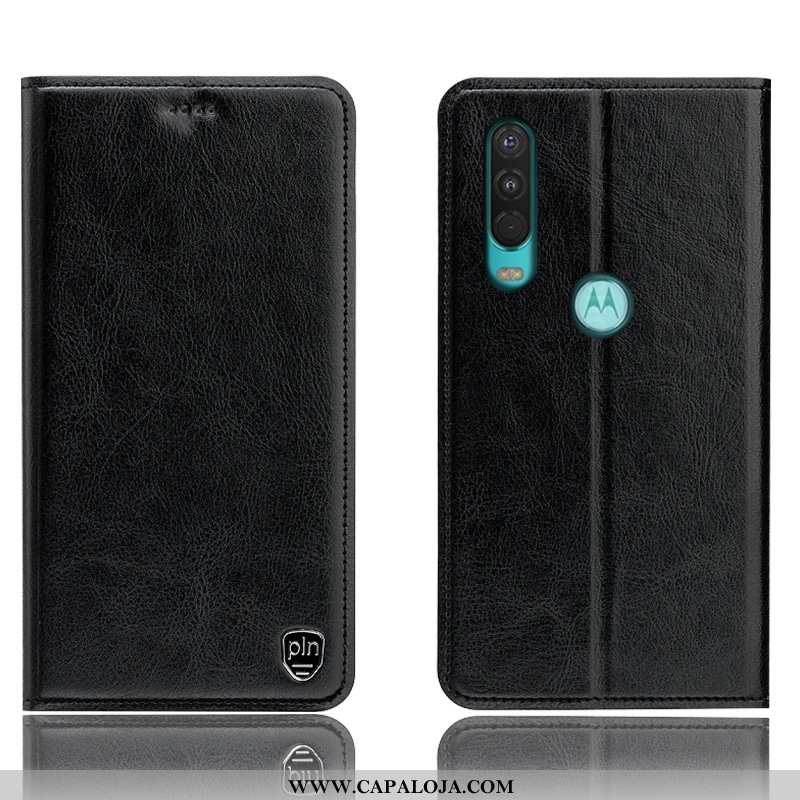 Capas Motorola One Action Protetoras Antiqueda Cases Preto, Capa Motorola One Action Couro Legitimo 