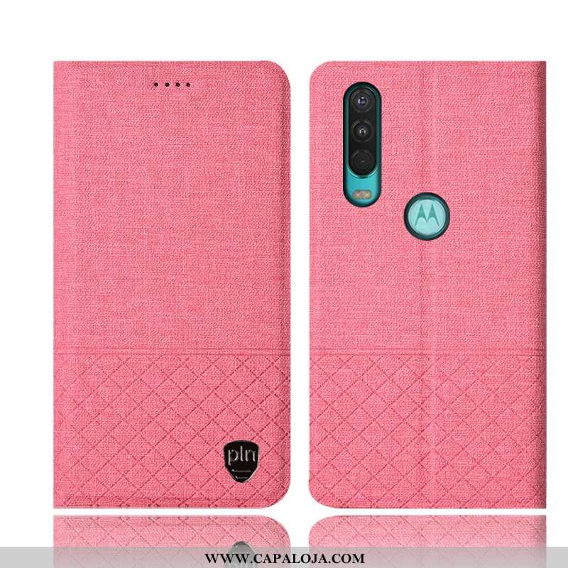 Capas Motorola One Action Protetoras Couro Rosa Cases, Capa Motorola One Action Linho Baratos