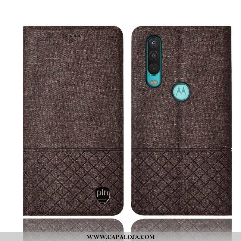 Capas Motorola One Action Protetoras Couro Rosa Cases, Capa Motorola One Action Linho Baratos