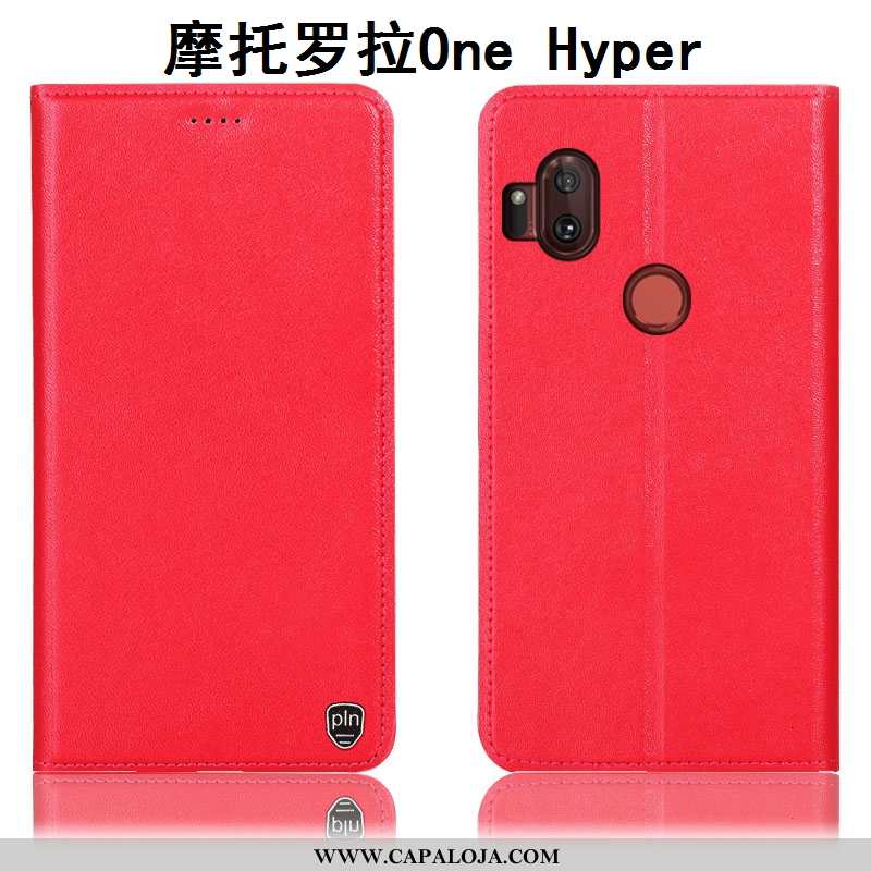 Capas Motorola One Hyper Couro Legitimo Antiqueda Telemóvel Laranja, Capa Motorola One Hyper Proteto