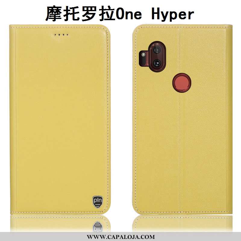 Capas Motorola One Hyper Couro Legitimo Antiqueda Telemóvel Laranja, Capa Motorola One Hyper Proteto