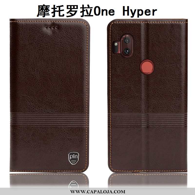 Capas Motorola One Hyper Protetoras Marrom Completa Castanho, Capa Motorola One Hyper Couro Legitimo