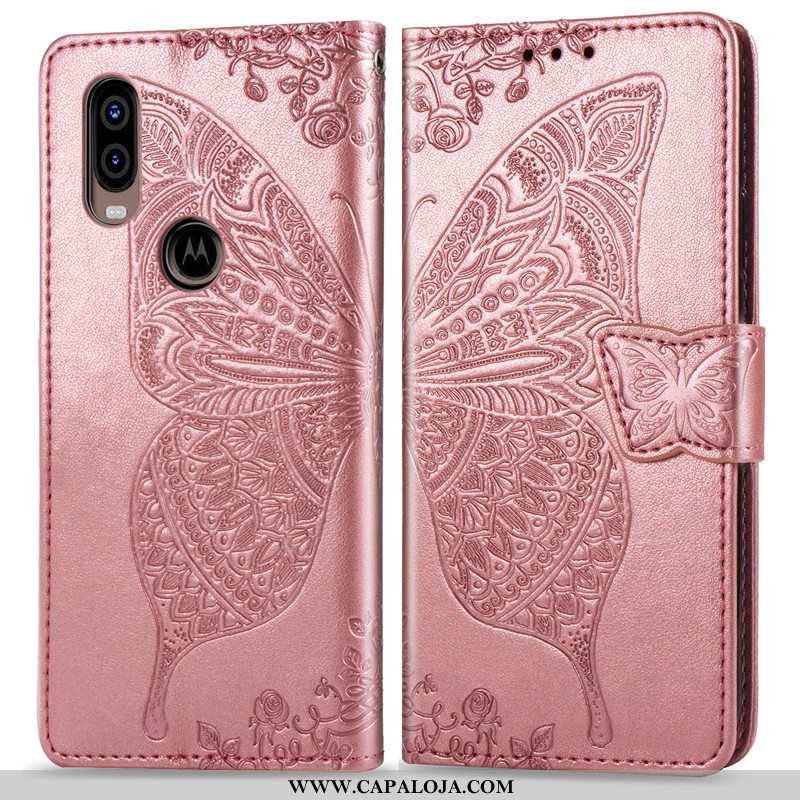 Capas Motorola One Vision Couro Cordao Cover Cases Rosa, Capa Motorola One Vision Protetoras Barato