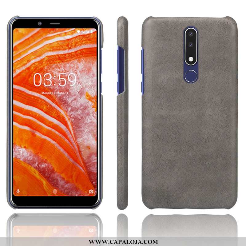 Capas Nokia 3.1 Plus Couro Cases Telemóvel Laranja, Capa Nokia 3.1 Plus Protetoras Baratos