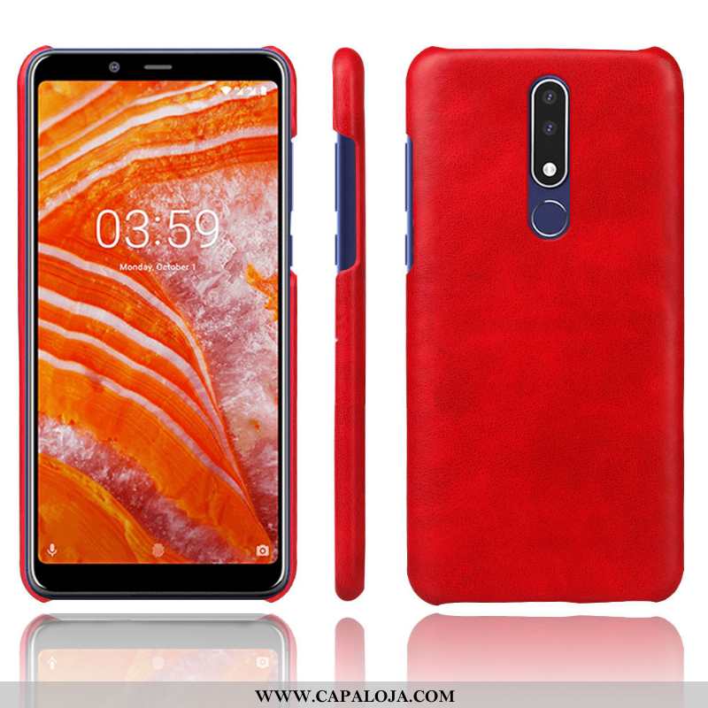 Capas Nokia 3.1 Plus Couro Cases Telemóvel Laranja, Capa Nokia 3.1 Plus Protetoras Baratos