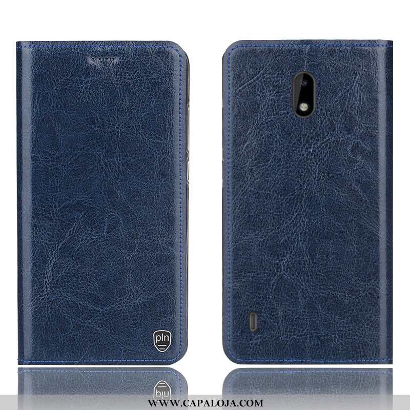 Capas Nokia 3.1 Protetoras Cases Azul Escuro, Capa Nokia 3.1 Couro Genuíno Promoção