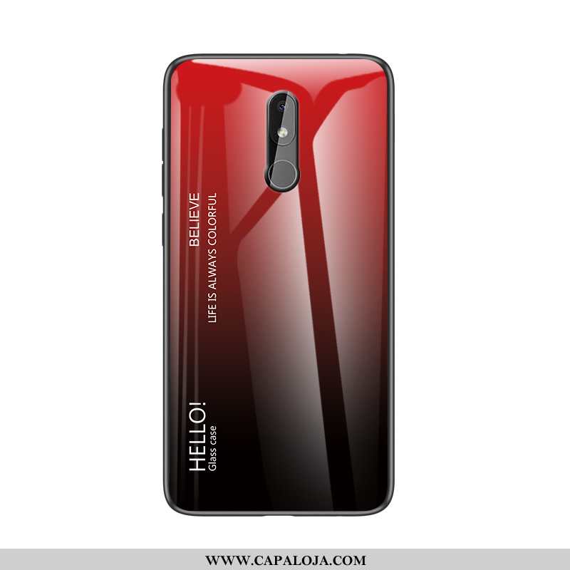 Capas Nokia 3.2 Personalizada Cases Vidro Completa Vermelho, Capa Nokia 3.2 Protetoras Promoção