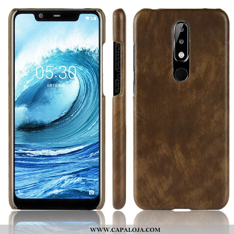 Capas Nokia 5.1 Plus Couro Resistente Telemóvel Cinza, Capa Nokia 5.1 Plus Protetoras Online