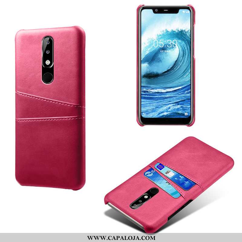 Capas Nokia 5.1 Plus Couro Rosa Antiqueda, Capa Nokia 5.1 Plus Protetoras Baratas