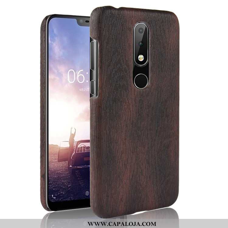 Capas Nokia 5.1 Plus Madeira Antiqueda Marrom Telemóvel Castanho, Capa Nokia 5.1 Plus Protetoras Onl