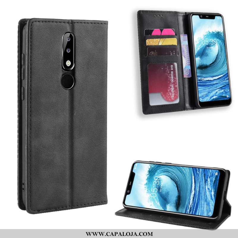 Capas Nokia 5.1 Plus Retro Protetoras Antiqueda Castanho, Capa Nokia 5.1 Plus Couro Baratas