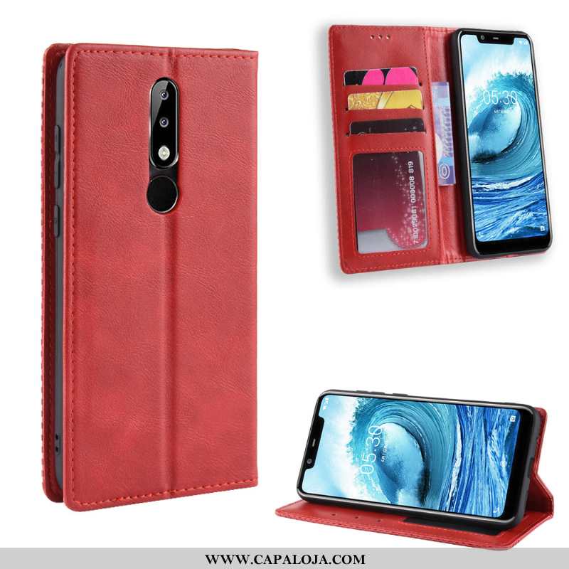 Capas Nokia 5.1 Plus Retro Protetoras Antiqueda Castanho, Capa Nokia 5.1 Plus Couro Baratas