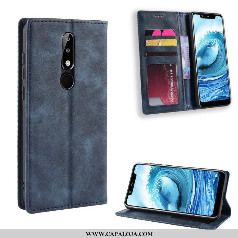 Capas Nokia 5.1 Plus Retro Protetoras Antiqueda Castanho, Capa Nokia 5.1 Plus Couro Baratas