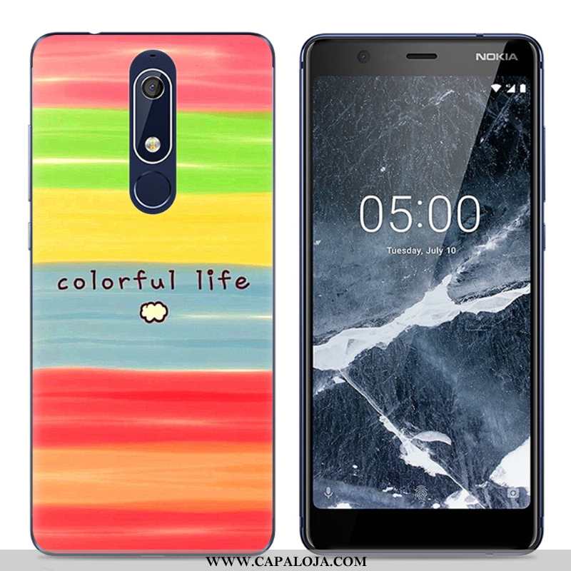 Capas Nokia 5.1 Tendencia Clara Telemóvel Minimalista Rosa, Capa Nokia 5.1 Soft Baratos