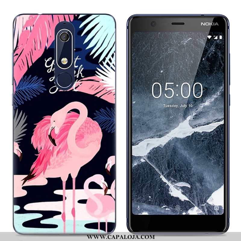 Capas Nokia 5.1 Tendencia Clara Telemóvel Minimalista Rosa, Capa Nokia 5.1 Soft Baratos