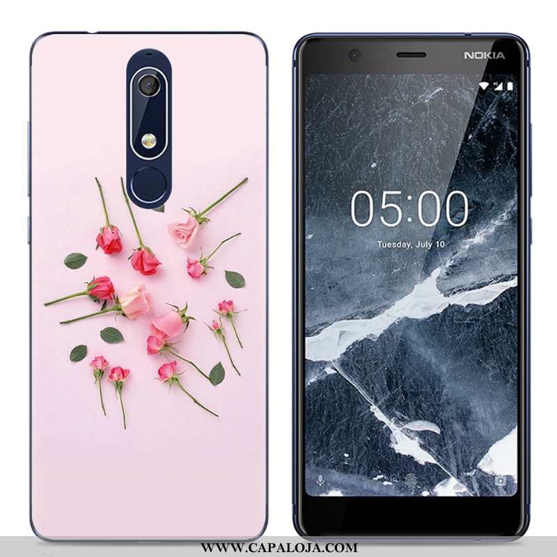 Capas Nokia 5.1 Tendencia Clara Telemóvel Minimalista Rosa, Capa Nokia 5.1 Soft Baratos