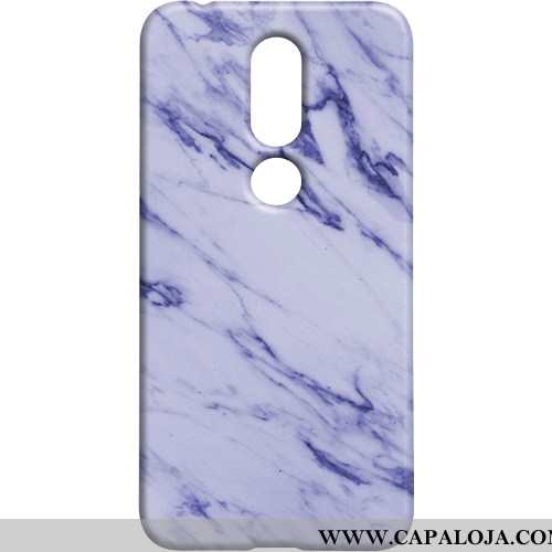 Capas Nokia 7.1 Fosco Marmore Telemóvel Azul, Capa Nokia 7.1 Protetoras Barato