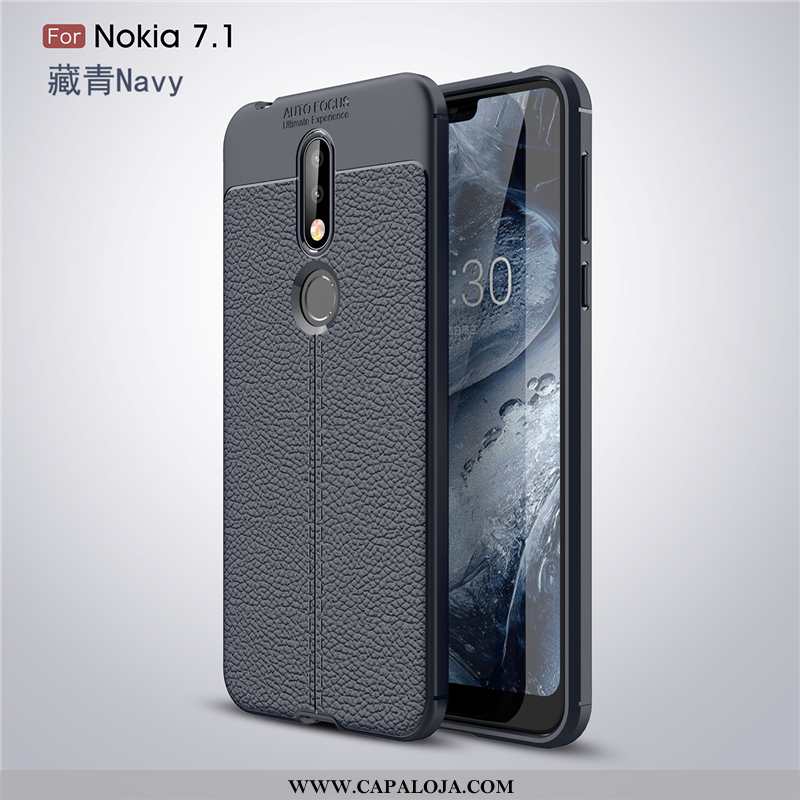 Capas Nokia 7.1 Moda Telemóvel Antiqueda Protetoras Cinza, Capa Nokia 7.1 Personalizado Baratos