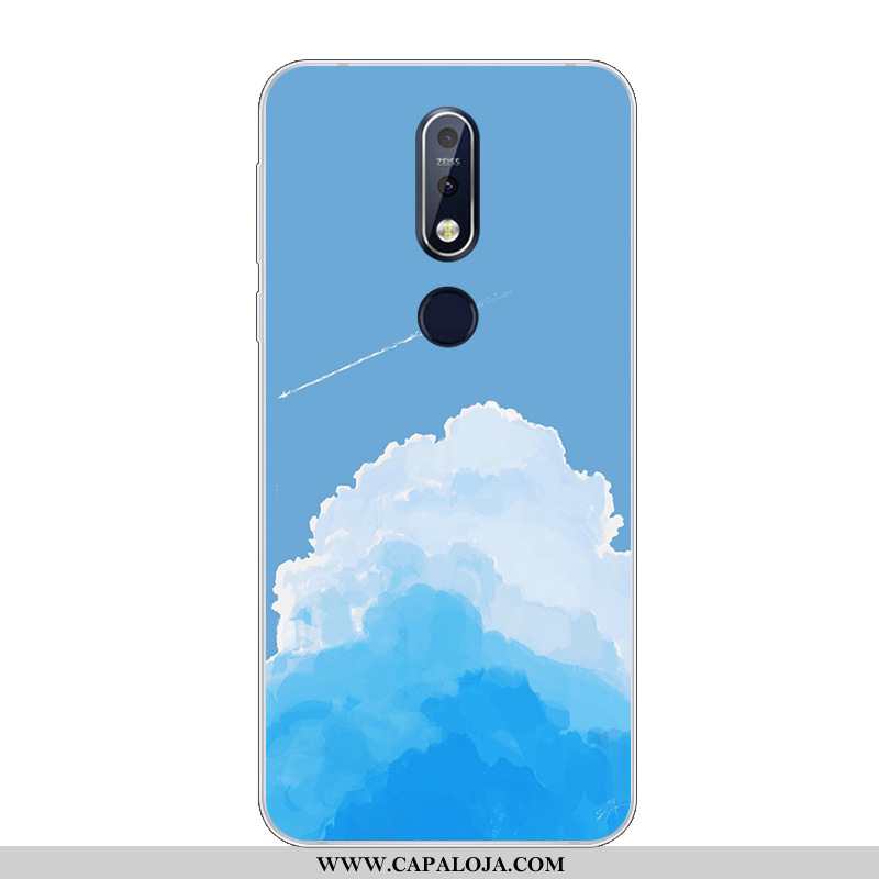 Capas Nokia 7.1 Protetoras Cases Bonitos Soft Azul, Capa Nokia 7.1 Silicone Barato