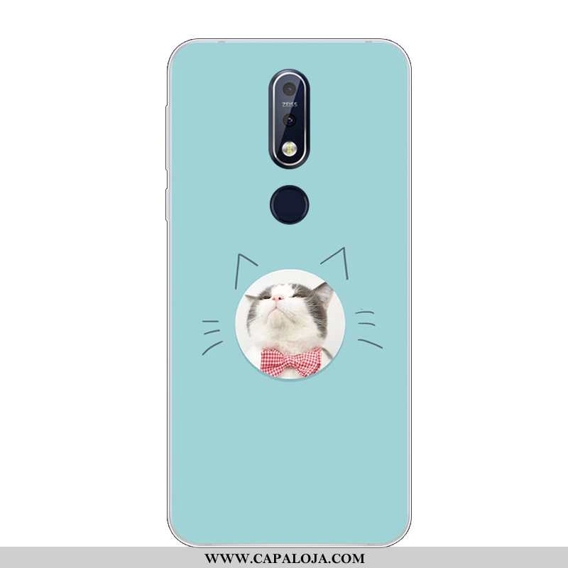 Capas Nokia 7.1 Protetoras Cases Bonitos Soft Azul, Capa Nokia 7.1 Silicone Barato