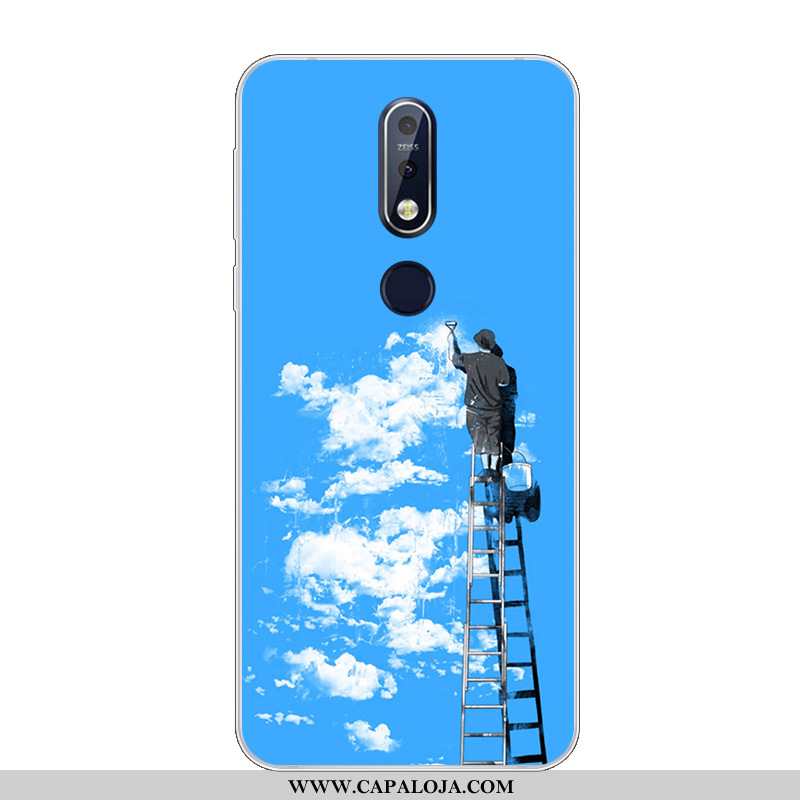 Capas Nokia 7.1 Protetoras Cases Bonitos Soft Azul, Capa Nokia 7.1 Silicone Barato