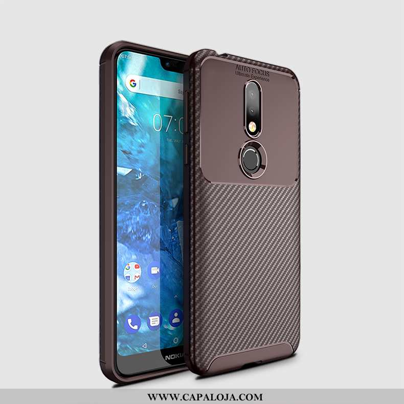 Capas Nokia 7.1 Slim Completa Fibra Castanho, Capa Nokia 7.1 Soft Baratos