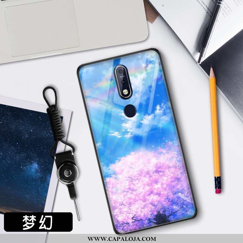 Capas Nokia 7.1 Vidro Protetoras Cases Azul, Capa Nokia 7.1 Tendencia Baratas