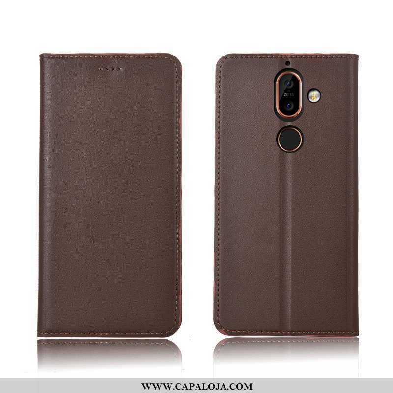 Capas Nokia 7 Plus Silicone Telemóvel Nova Feminino Castanho, Capa Nokia 7 Plus Couro Legitimo Onlin