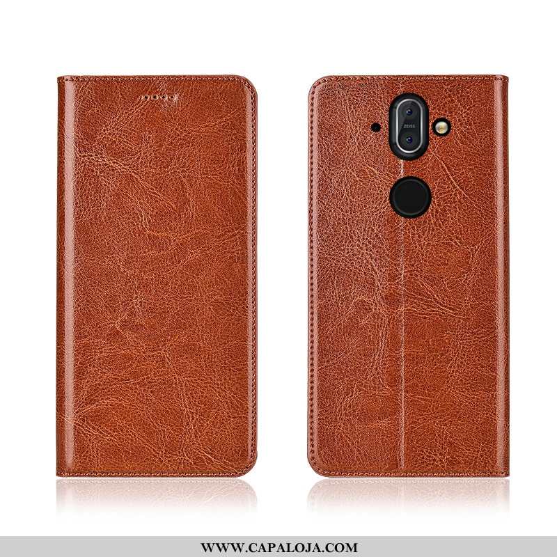 Capas Nokia 8 Sirocco Protetoras Masculino Tigrada Couro Genuíno Preto, Capa Nokia 8 Sirocco Silicon