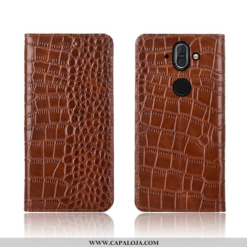 Capas Nokia 8 Sirocco Silicone Feminino Crocs Completa Castanho, Capa Nokia 8 Sirocco Couro Legitimo