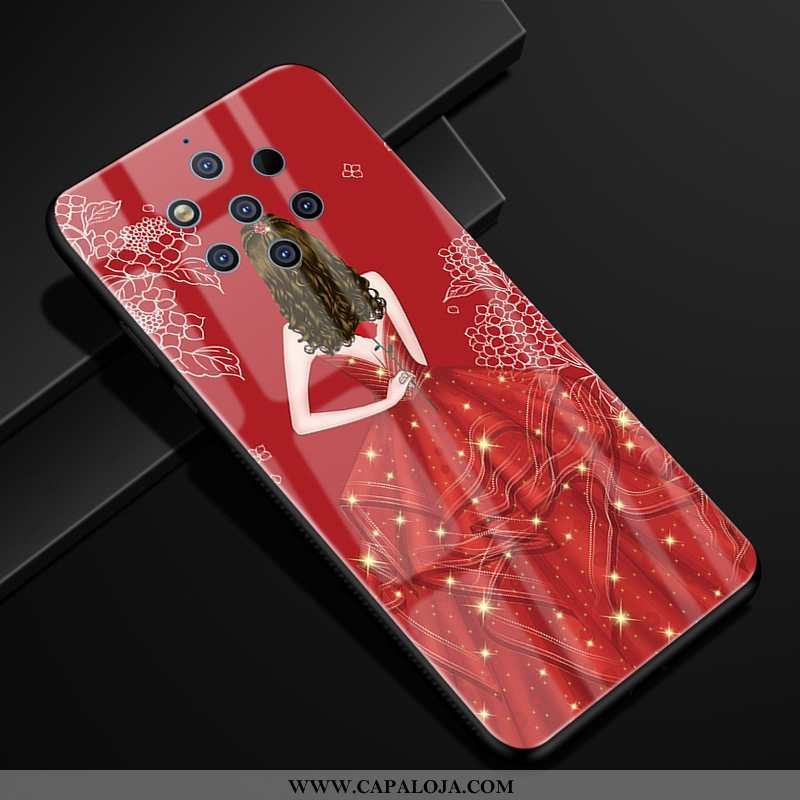 Capas Nokia 9 Pureview Vidro Vermelha Antiqueda Vermelho, Capa Nokia 9 Pureview Criativas Baratas