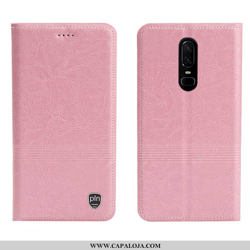 Capas Oneplus 6 Couro Legitimo Telemóvel Cover Castanho, Capa Oneplus 6 Couro Baratos