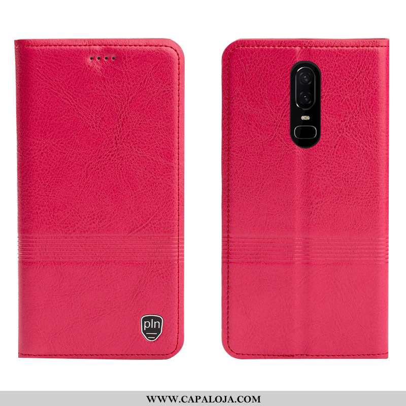 Capas Oneplus 6 Couro Legitimo Telemóvel Cover Castanho, Capa Oneplus 6 Couro Baratos