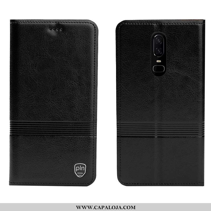 Capas Oneplus 6 Couro Legitimo Telemóvel Cover Castanho, Capa Oneplus 6 Couro Baratos